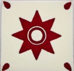 Carrelage mexicain Colibri Azulejos - ESTRELLA ROUGE / BLANC