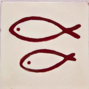 Carrelage mexicain Colibri Azulejos - FISH ROUGE / BLANC
