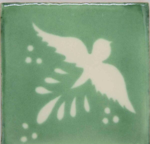 Carrelage mexicain Colibri Azulejos - FLIGHT BLANC / VERT