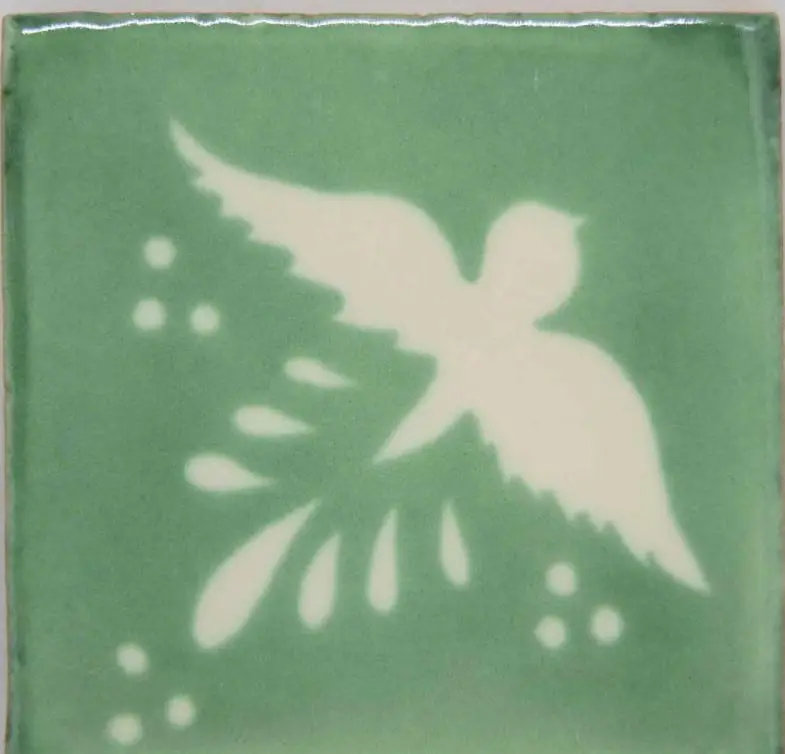 Carrelage mexicain Colibri Azulejos - FLIGHT BLANC / VERT
