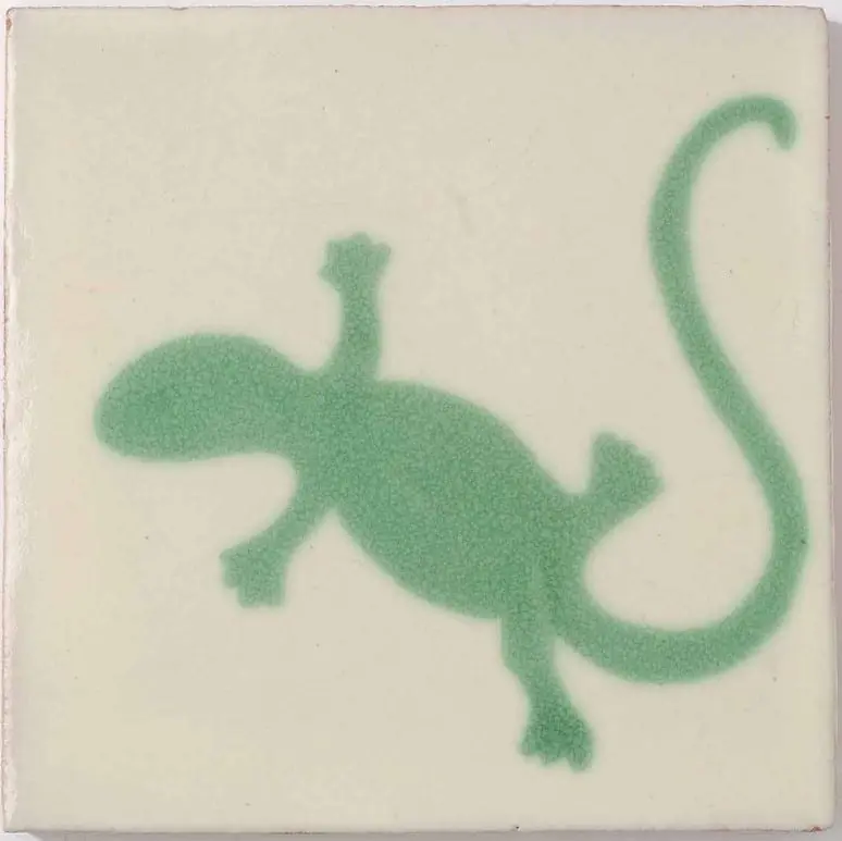 Carrelage mexicain Colibri Azulejos - IGUANA VERT / BLANC