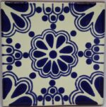 Carrelage mexicain Colibri Azulejos - LACE BLEU / BLANC