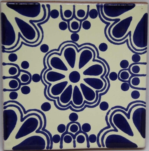 Carrelage mexicain Colibri Azulejos - LACE BLEU / BLANC