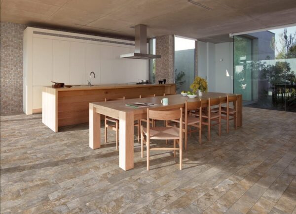 Sol de cuisine avec carrelage effet Pierre de Bali SAIME Phoenix