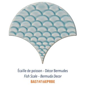 Diffusion Céramique - Carrelage bleu ECAILLES DE POISSON - DECOR BERMUDES