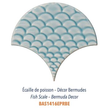 Diffusion Céramique - Carrelage bleu ECAILLES DE POISSON - DECOR BERMUDES