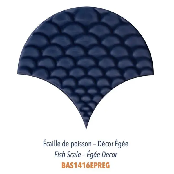 Diffusion Céramique - Carrelage bleu ECAILLES DE POISSON - DECOR EGEE