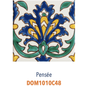 Faience de Tunisie artisanale et traditionnelle DOREMAIL Les TUNISIENS - motif PENSEE