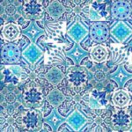 Carrelage DOREMAIL Patchwork LES TUNISIENNES Vert Eau - Carreaux artisanaux de faïence peints à la main