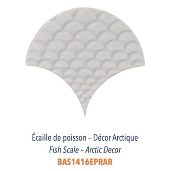 Diffusion Céramique - Carrelage bleu marine ECAILLES DE POISSON - blanc DECOR ARCTIQUE