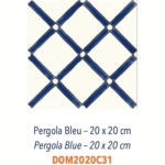 Carrelage méditerranéen Doremail - PERGOLA BLEU 20x20cm