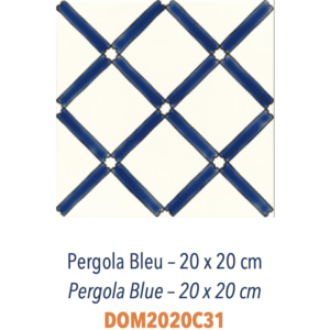 Carrelage méditerranéen Doremail - PERGOLA BLEU 20x20cm
