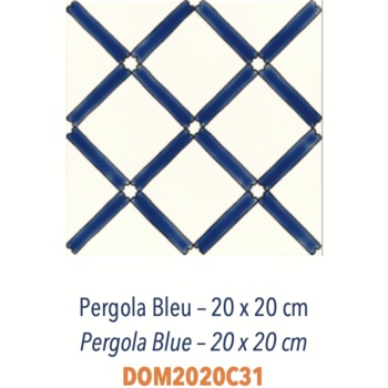Carrelage méditerranéen Doremail - PERGOLA BLEU 20x20cm