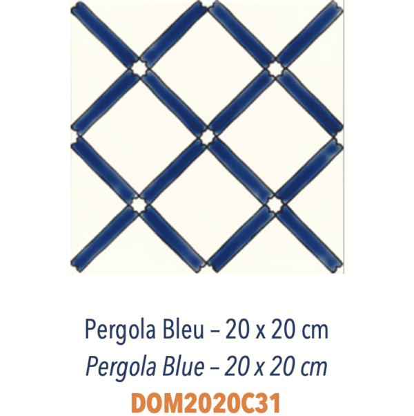 Carrelage méditerranéen Doremail - PERGOLA BLEU 20x20cm