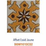 Faience de Tunisie artisanale et traditionnelle DOREMAIL Les TUNISIENS - motif AFFSET ESSID JAUNE