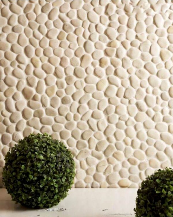 Mur galets de Bali ronds beige - Diffusion Céramique