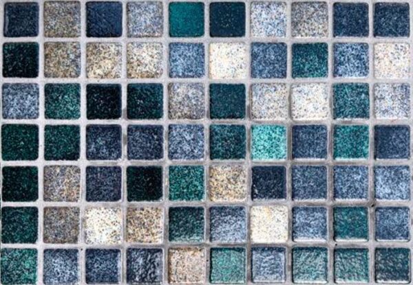Mosaïque effet piscine Pierre de Bali - Reviglass PARADISE STONES coloris DEEP RIVER