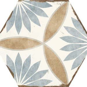 Carreau de ciment hexagonal - carrelage Nanda BOHEMIA MIRANDA - blanc bleu beige