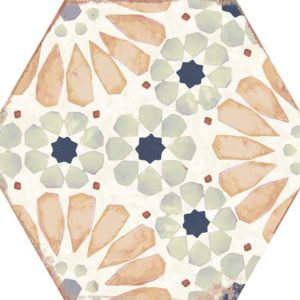 Carreau de ciment hexagonal - carrelage Nanda BOHEMIA HANNA - blanc gris beige noir