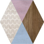 Carrelage hexagonal effet bois peint et motifs ITT ART DECO