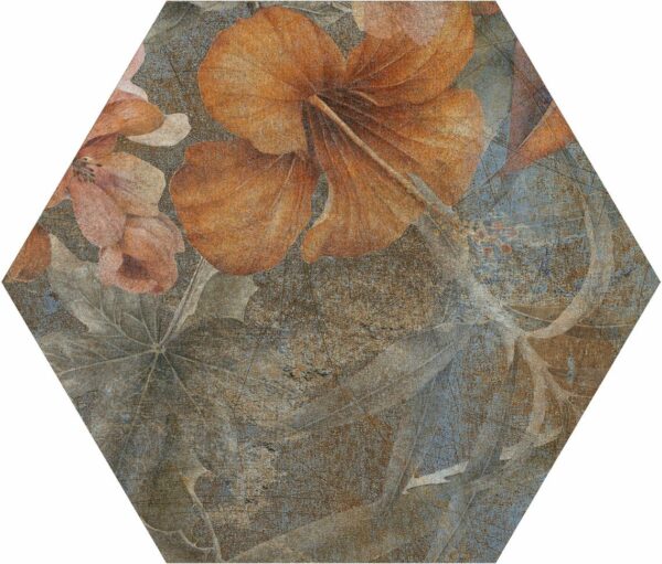 Carrelage fleurs hexagonal ITT Hibiscus - BLUE MATT