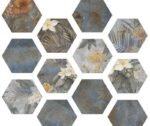 Carrelage fleurs hexagonal ITT Hibiscus - BLUE MATT