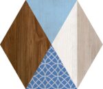 Carrelage hexagonal effet bois peint et motifs ITT ART DECO