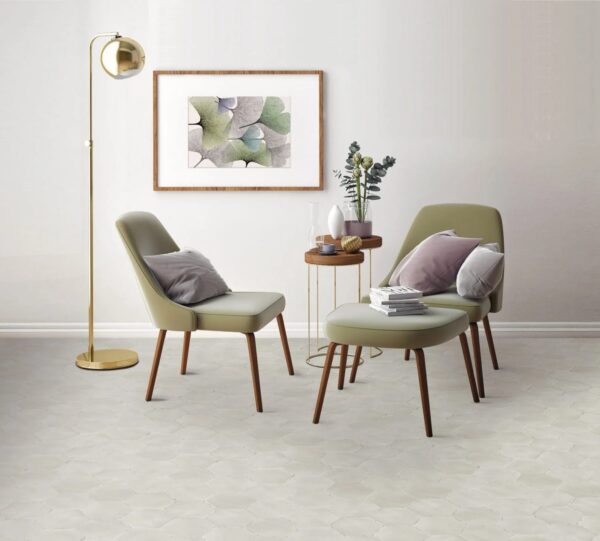 Carreau de ciment hexagonal Nanda Capri - sol RASSA GREY