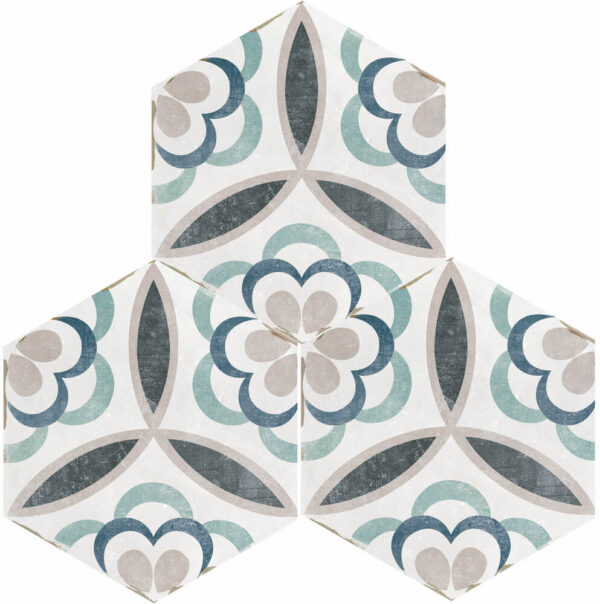 Carrelage imitation Carreau de ciment hexagonal Nanda Capri - motif SASSANI