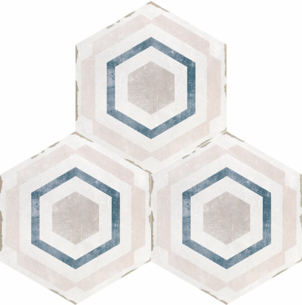 Carrelage imitation Carreau de ciment hexagonal Nanda Capri - motif THARROS