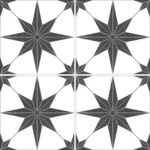 Carrelage rétro motif étoile imitation carreaux de ciment - STELLA NOIR