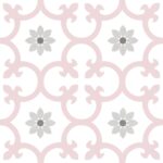 Carrelage imitation carreaux de ciment fleurs de lys DALIA - ROSE