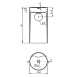 Plan Lavabo colonne design - vasque Vistabella de Sanyccès