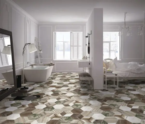 Carrelage hexagonal effet bois parquet peint ITT AFRICA - 12 motifs