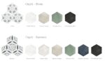Carreau de ciment hexagonal Nanda CAPRI - Suggestion de combinaisons avec motifs SASSANI et BOSA