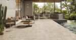 Carrelage extérieur antidérapant pierre Monocibec Pietra Castello - coloris travertin BURGOS