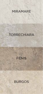 Carrelage pierre Monocibec Pietra Castello - COLORIS POUR L'EXTERIEUR surface antidérapante