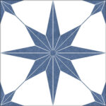 Carrelage rétro motif étoile imitation carreaux de ciment - STELLA BLEU