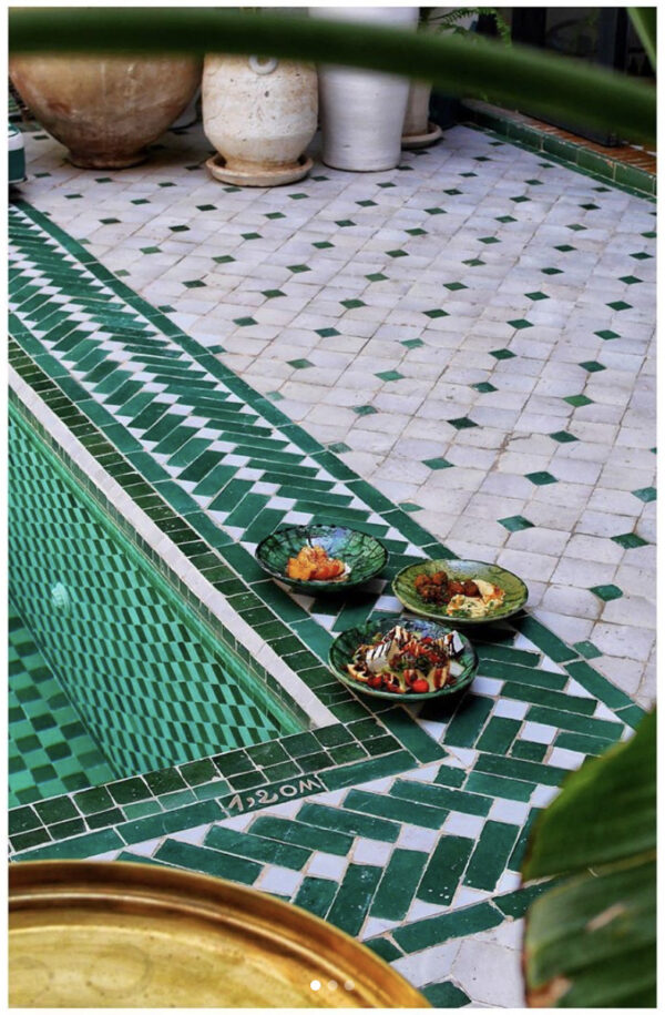 Zellige et bejmat artisanaux vert - Diffsuion Céramique