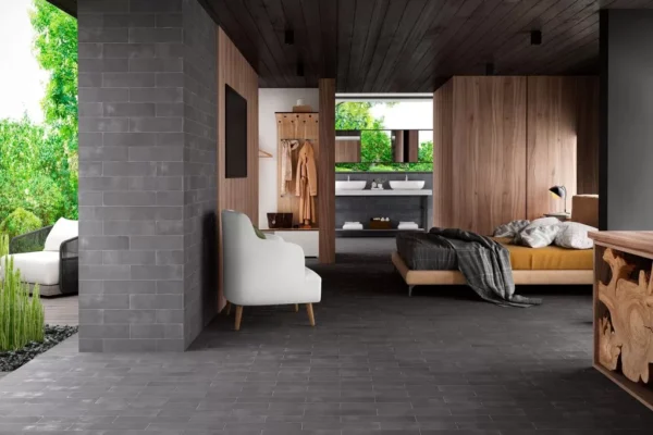 Carrelage sol et mur Cevica NATURAL - noir BLACK