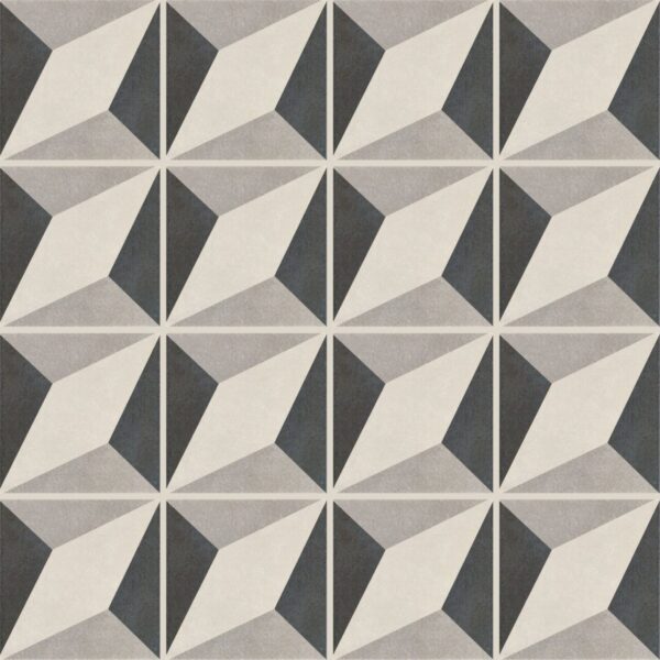 Carreaux de ciment noir et blanc - Recer TWENTIES - DIAMOND