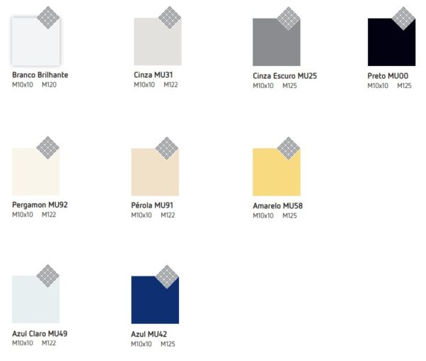 Carrelage couleur brillant Recer URBAN - couleurs 10x10cm