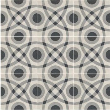 Carrelage carreaux de ciment noir et blanc Recer TWENTIES - CIRCLE