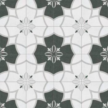 Carrelage carreaux ciment noir et blanc Recer TWENTIES - Crest, 20x20cm - Par boite de 25 soit 1m²