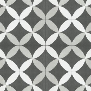 Carrelage carreaux de ciment noir et blanc Recer TWENTIES - PETAL