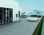 Dalle 2cm de carrelage marbre gris Keratile PORTOBELLO - terrasse DARK GREY 60x60cm