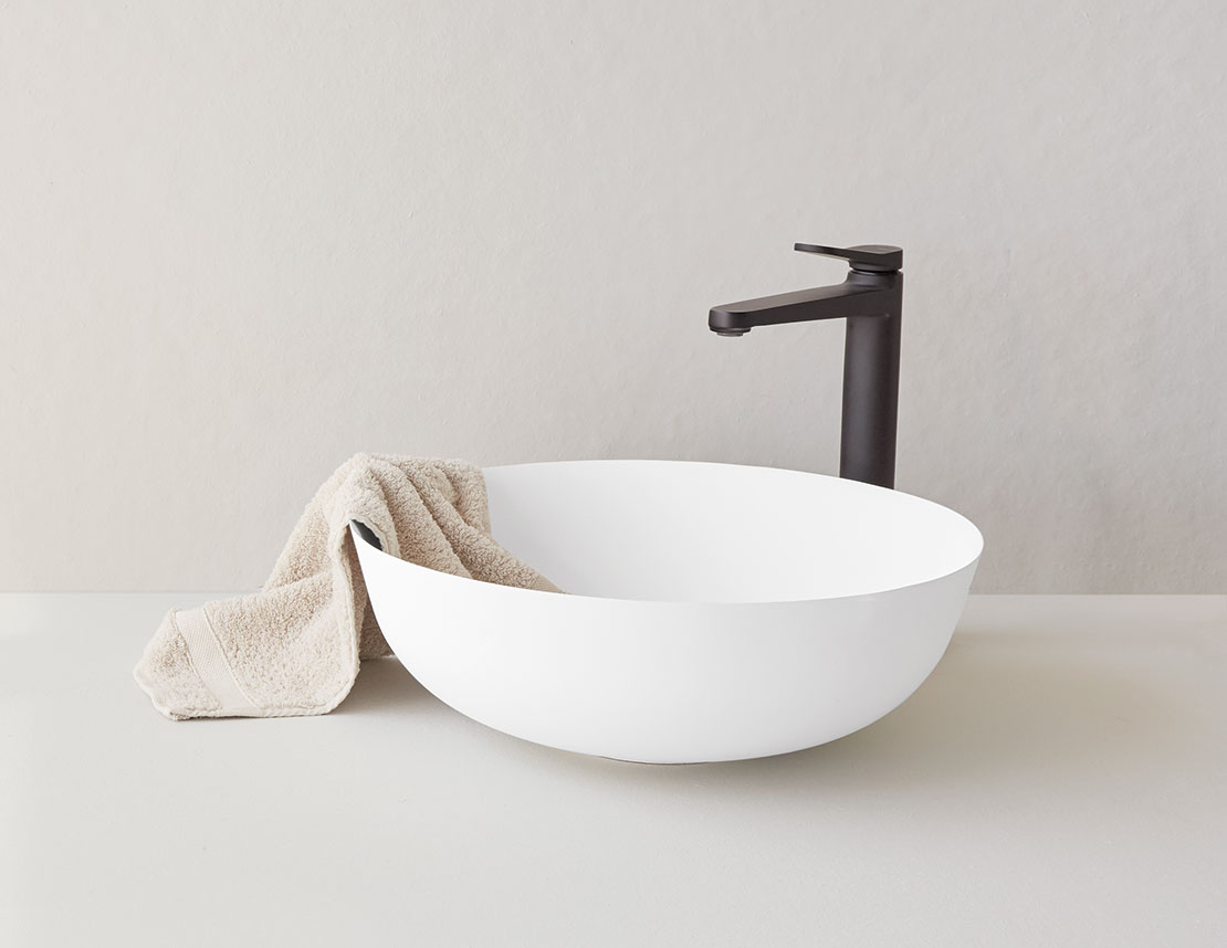 Vasque ronde blanc mat a poser BOL Sanycces Gelcoat blanc ou couleur