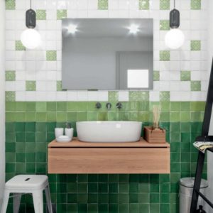 Zellige marocain vert et blanc - Zelij Cevica BOTELLA, HIERBA, BLANCO et décor TETUAN