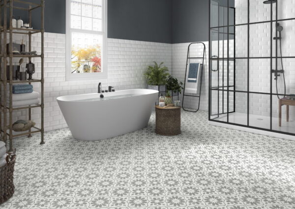 Carrelage imitation carreaux ciment LAMOUR - Airy Grey