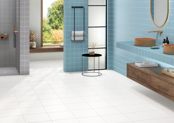 Carrelage couleur Recer Projectos : Azul M140, Cinza M123 et Neve